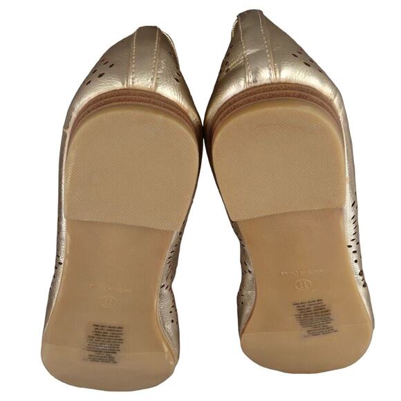Avon Shoes Womens 11 Ballet Flats Fashion Metallic Cushion Walk Slip On Cut Out - Picture 10 of 12